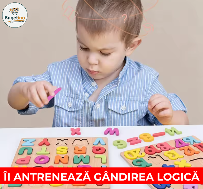 Puzzle Educativ cu Alfabet si Numere