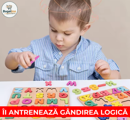Puzzle Educativ cu Alfabet si Numere