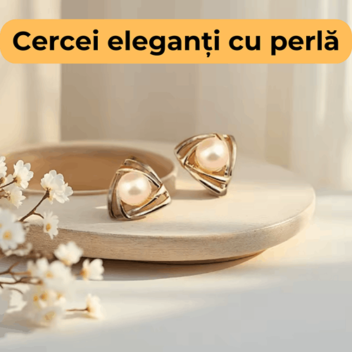 Cercei Serena cu perlă aurii 18K