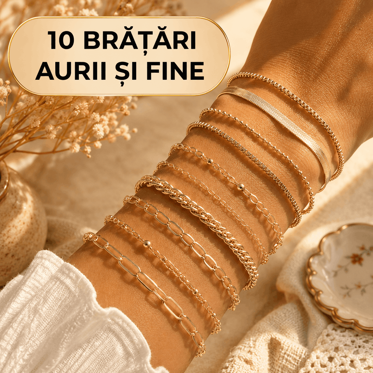 Set de 10 brățări Daria elegante